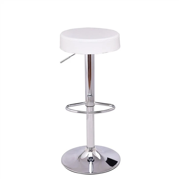 Sgabello da bar in pelle PU con seduta rotonda