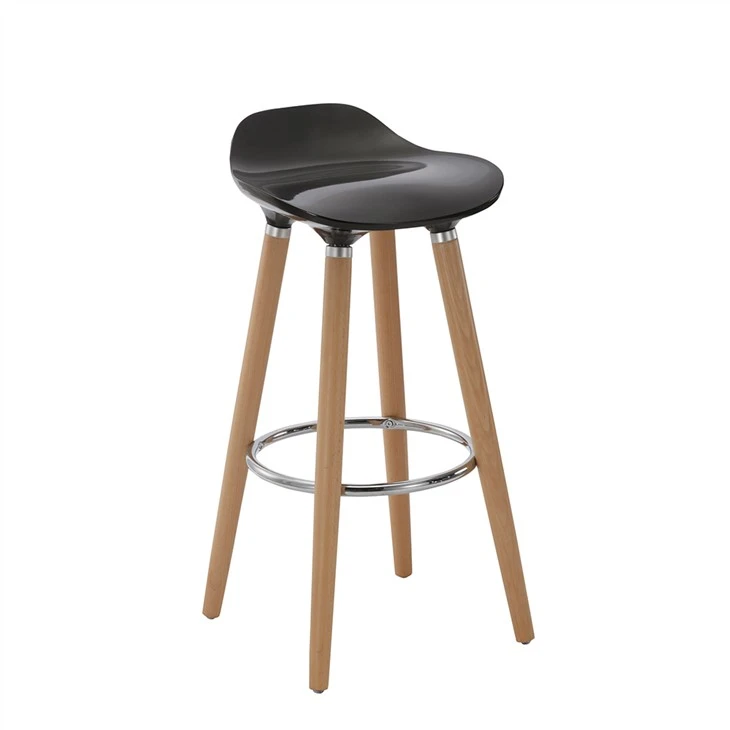 Sgabello da bancone in plastica nera