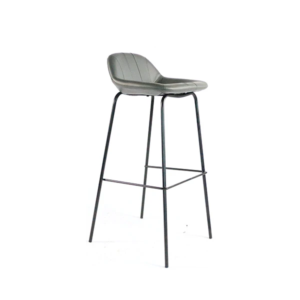 Sedia moderna con sgabelli da bar in pelle bianca