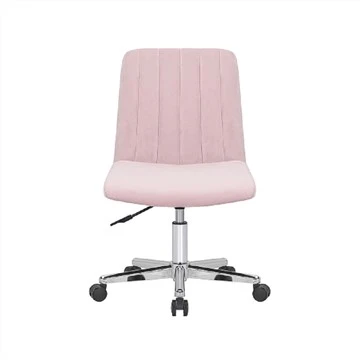 Sedia da scrivania girevole in velluto rosa