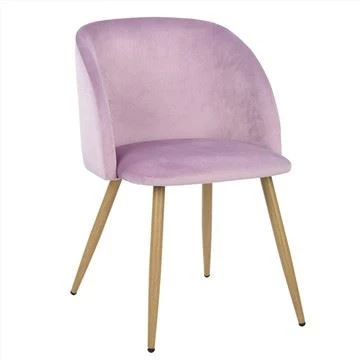 Sedia da pranzo casual con braccioli in tessuto retrò moderno rosa