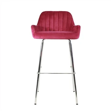 Sedia da bar moderna ed ergonomica con rivestimento in tessuto e gambe in metallo per la colazione