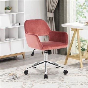 Sedia da ufficio in tessuto di velluto-Sedia da scrivania con schienale medio