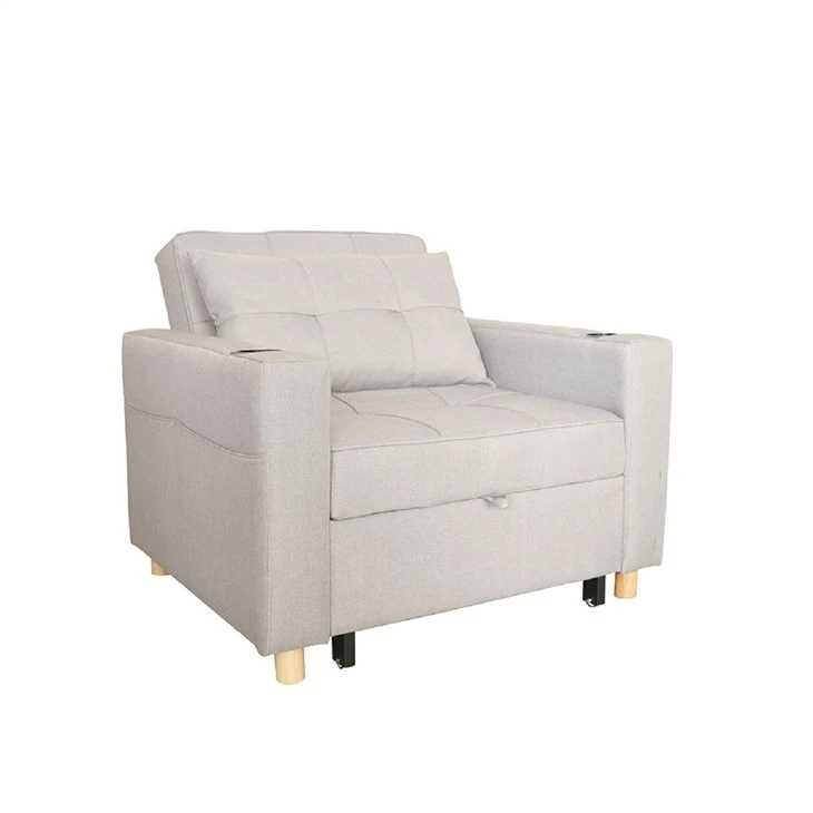 Poltrona letto trasformabile in lino