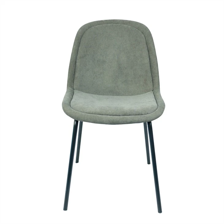 Sedia da pranzo moderna verde chiaro imbottita in tessuto