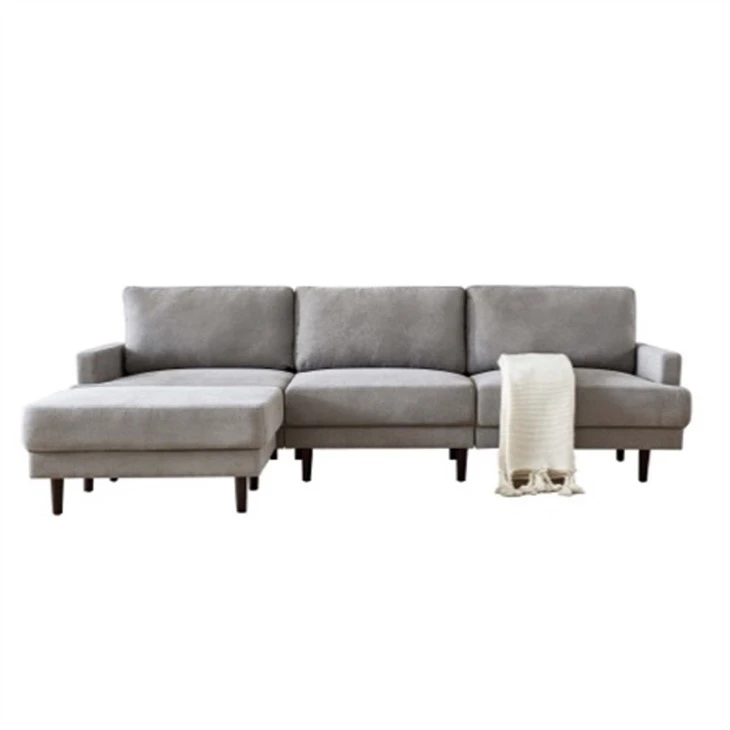 Divano a tre posti con chaise longue per soggiorno