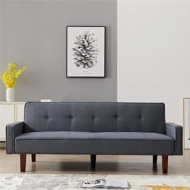 Divano letto con braccioli quadrati