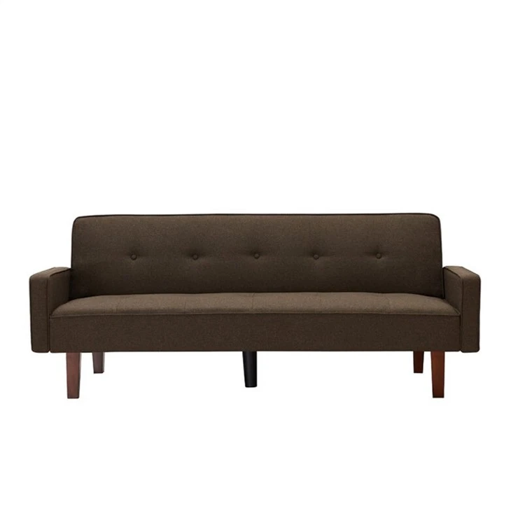 Divano letto futon imbottito in lino