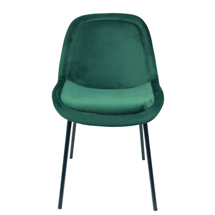 Sedia da pranzo moderna vintage in velluto verde smeraldo