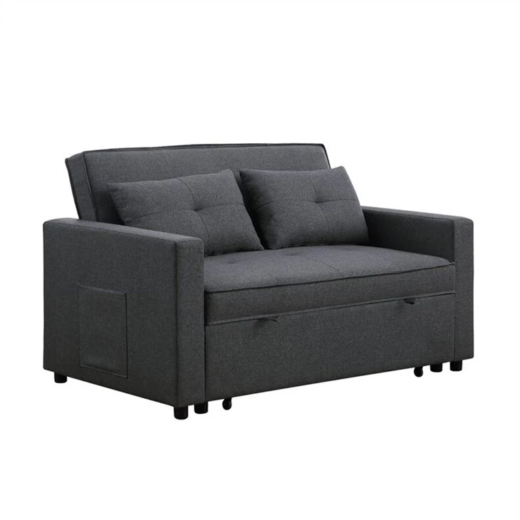 Divano letto futon imbottito in lino partner