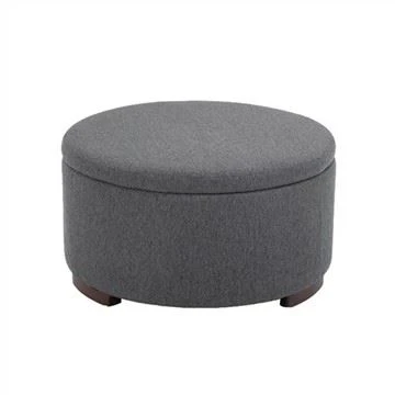 Tessuto grigio ottomano rotondo comfort