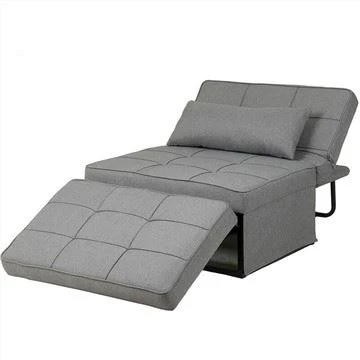 Divano letto futon imbottito in lino partner