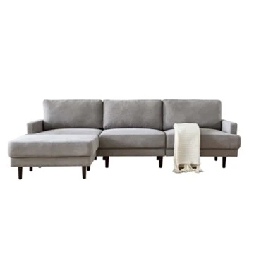 Divano a tre posti con chaise longue per soggiorno