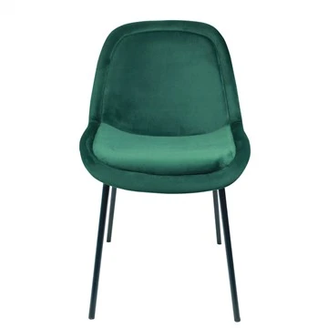 Sedia da pranzo moderna vintage in velluto verde smeraldo