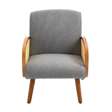 Elegante poltrona con braccioli in rattan
