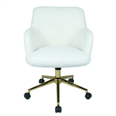 Sedia Home Office Con Braccioli Tessuto Cashmere Bianco