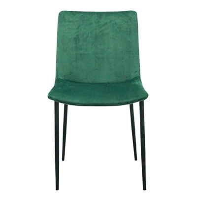 Sedia da sala da pranzo con rivestimento in tessuto di velluto senza braccioli