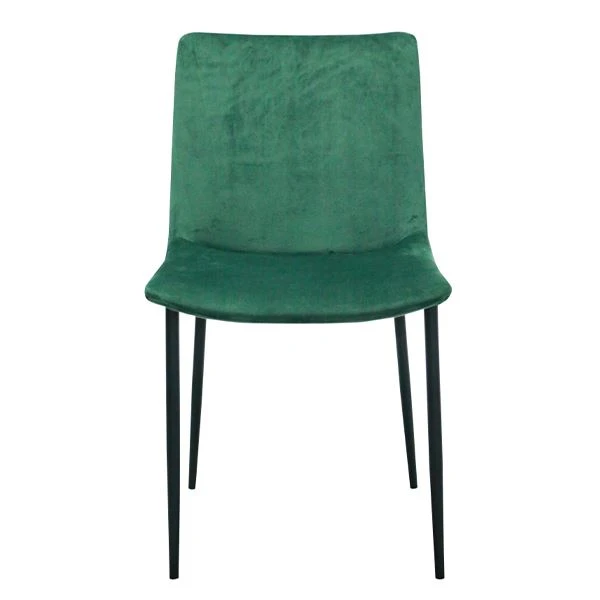 Sedia da sala da pranzo con rivestimento in tessuto di velluto senza braccioli